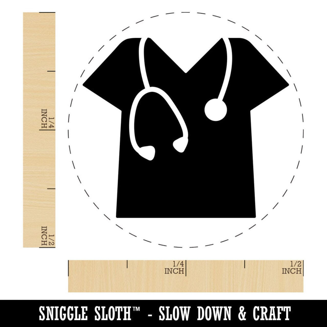 Medical Scrubs and Stethoscope Hospital Doctor Nurse Rubber Stamp for Stamping Crafting Planners